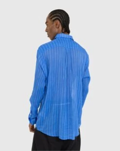 Our Legacy – Initial Shirt Blue Rayon Plait Stripe -Acne Studios Clothing Our Legacy Longsleev KEJCydLW
