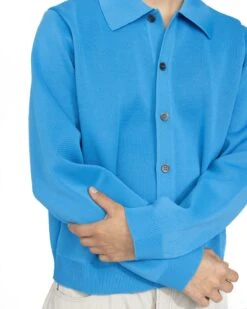 Our Legacy – Evening Polo Circuit Blue Performance Poly -Acne Studios Clothing Our20Legacy polo blue ZXLs8IFO