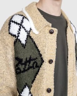 Patta – Argyle Knitted Cardigan -Acne Studios Clothing Patta Sweater Beige jYbKFnTI