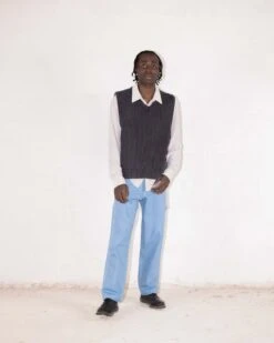 Highsnobiety – Pigment Dyed Loose Knit Sweater Vest Black -Acne Studios Clothing vest black lookbook 4p6g hud